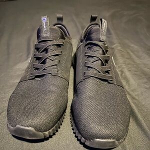 Skechers Black Sneakers with Knit Upper and Sock-Like Collar